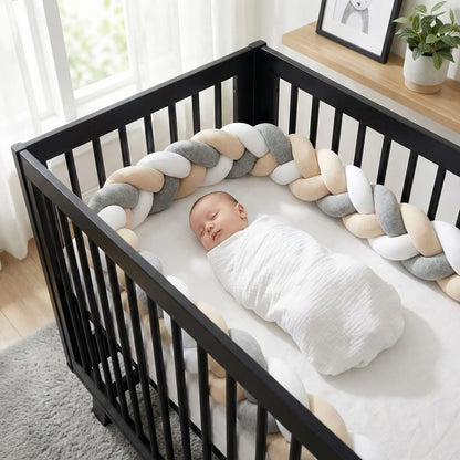 tresse-de-lit-3m-bebe-endormi-berceau-noir-couleurs-gris-beige-blanc-brise-miel-brise-miel