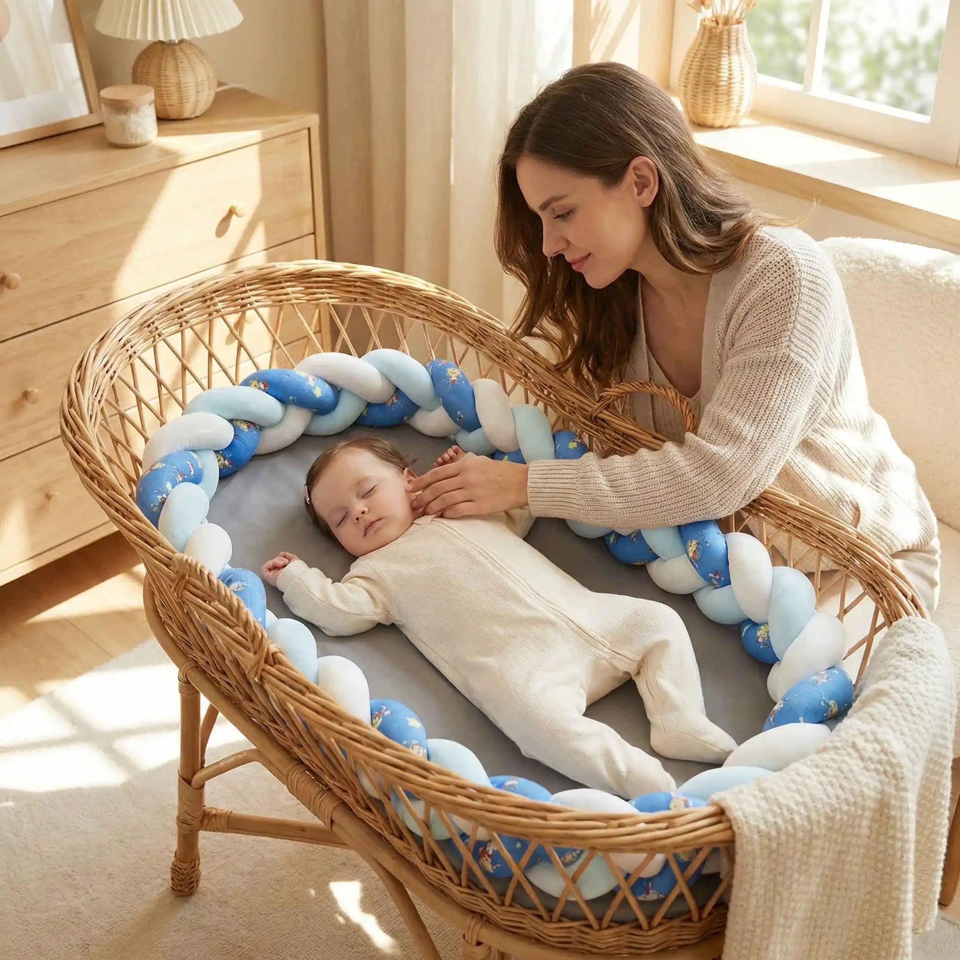 tresse-de-lit-3m-bleu-dans-couffin-confort-securite-petale-de-nuage