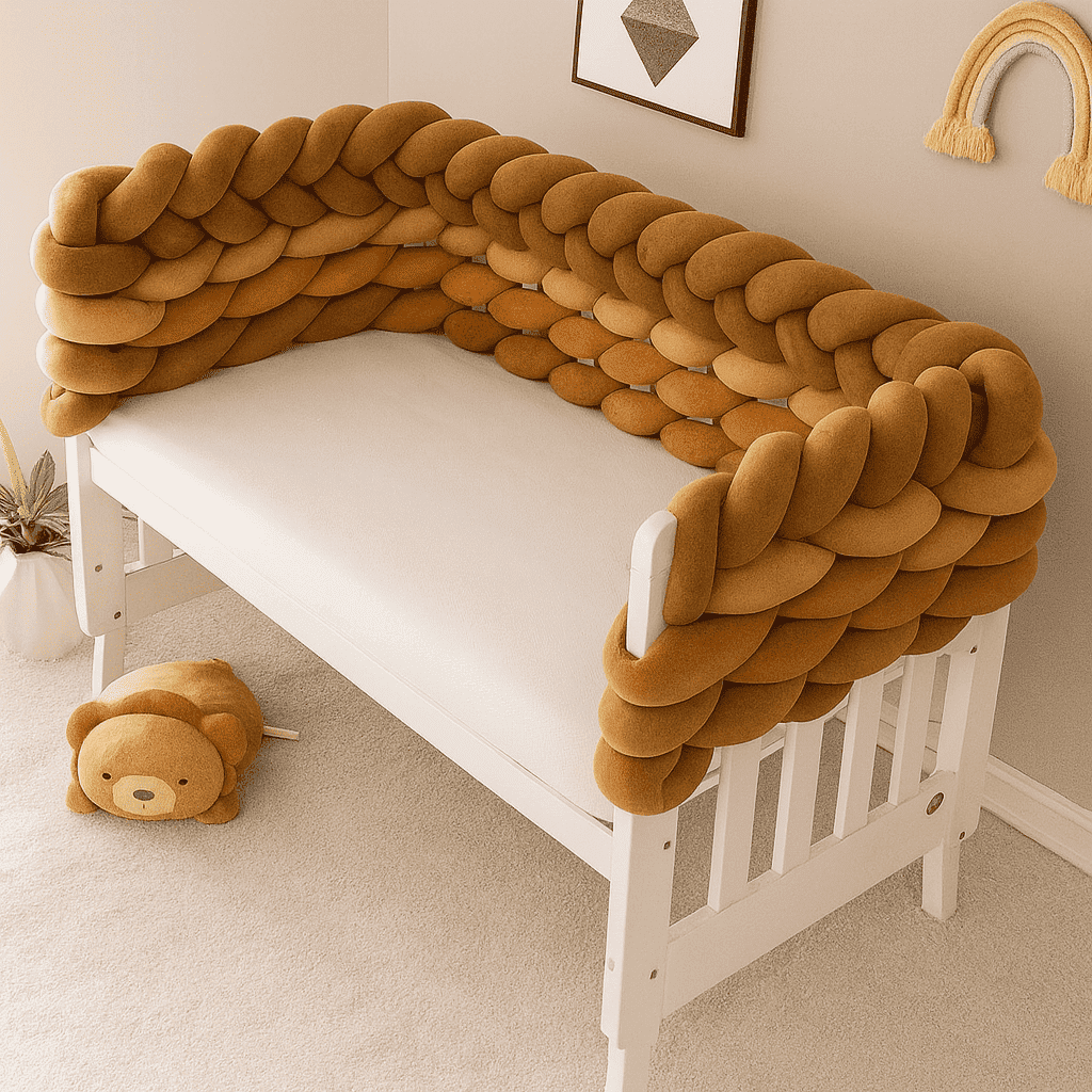 tresse-de-lit-3m-coussin-tresse-protection-bebe-confort-securite-nurserie-lin-chocolat