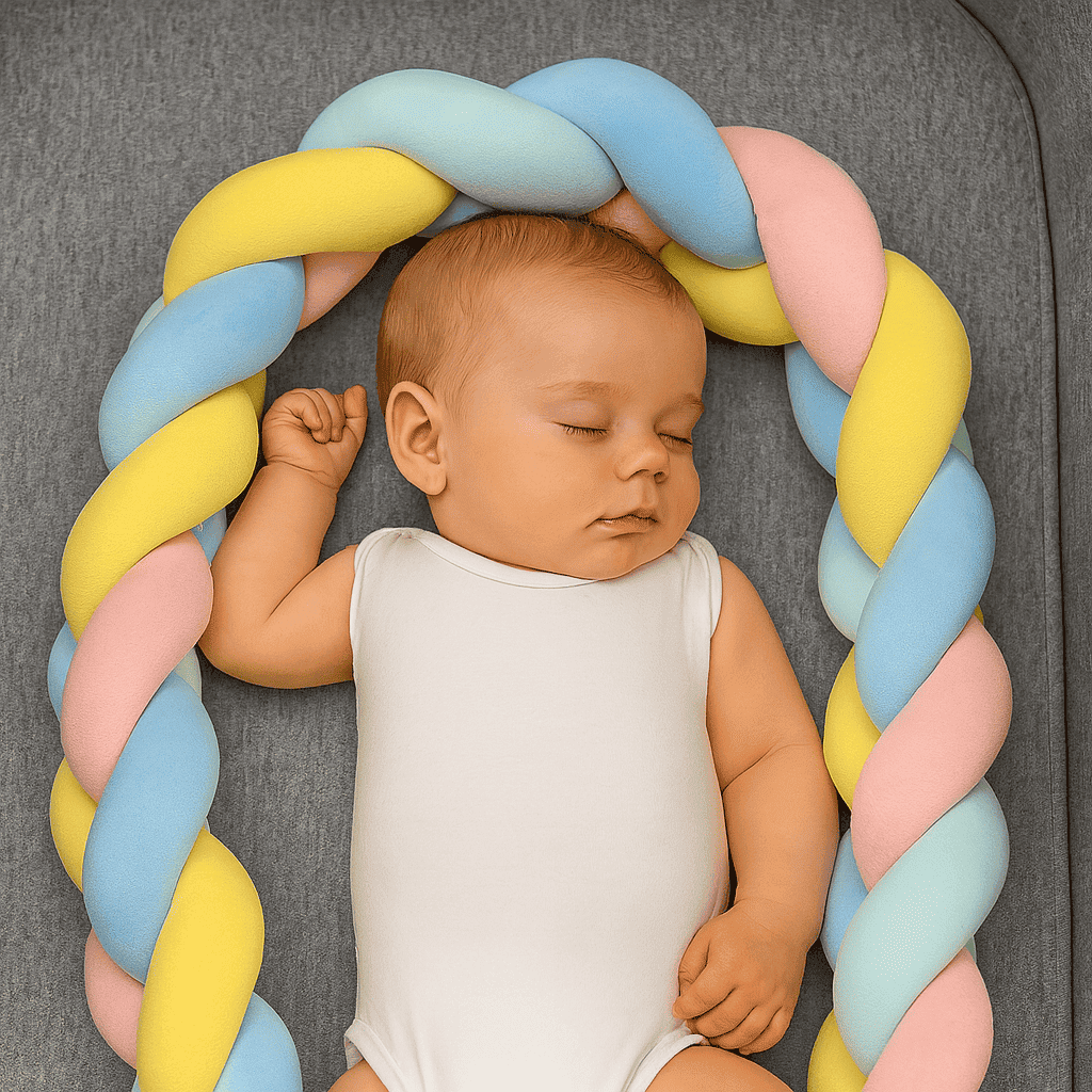 tresse-de-lit-3m-pastel-berceau-gris-bebe-endormi-confort-douceur-securite-doux-rempart