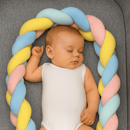 tresse-de-lit-3m-pastel-berceau-gris-bebe-endormi-confort-douceur-securite-doux-rempart