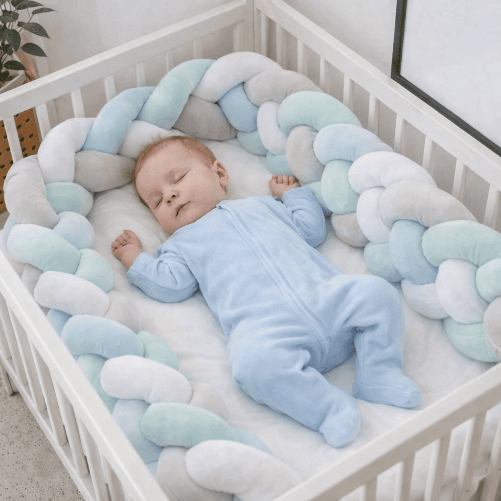 tresse-de-lit-4m-bebe-endormi-berceau-blanc-tresse-pastel-protection-douceur-ruisseau-de-calin