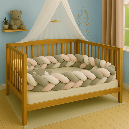 tresse-de-lit-4m-rose-blanc-gris-dans-bercceau-en-bois-Berceuse