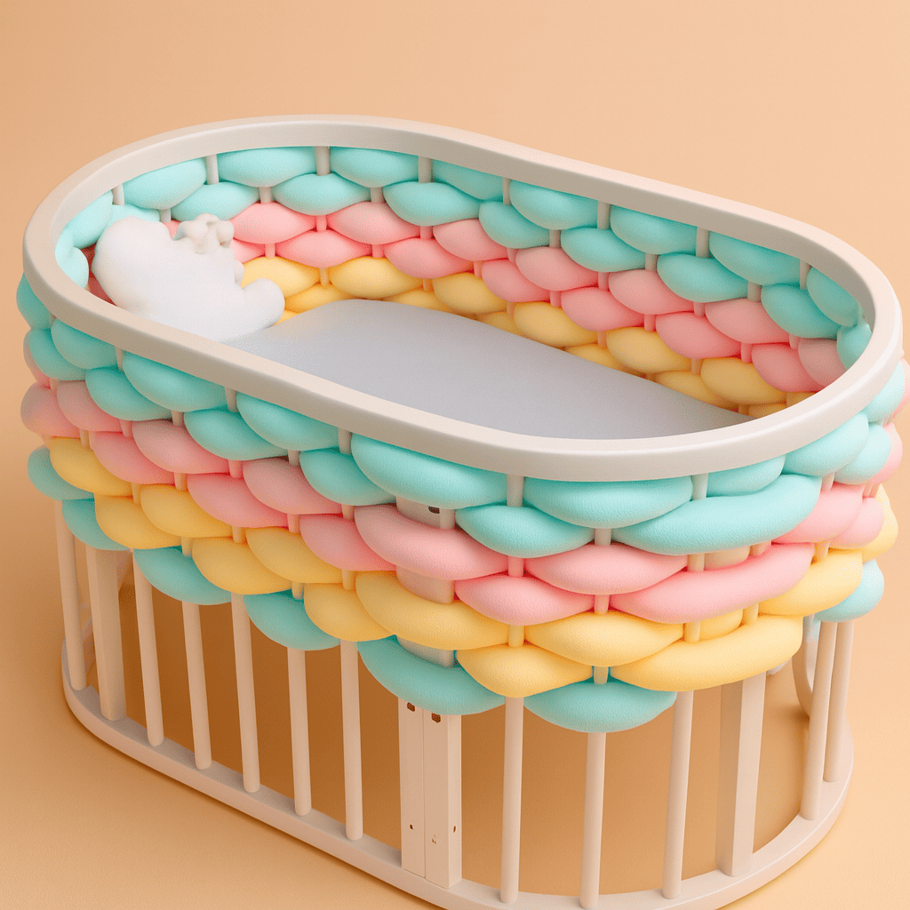 tresse-de-lit-5m-natee-sur-barreaux-berceau-vert-rose-jaune-confort-assure-securite-caline