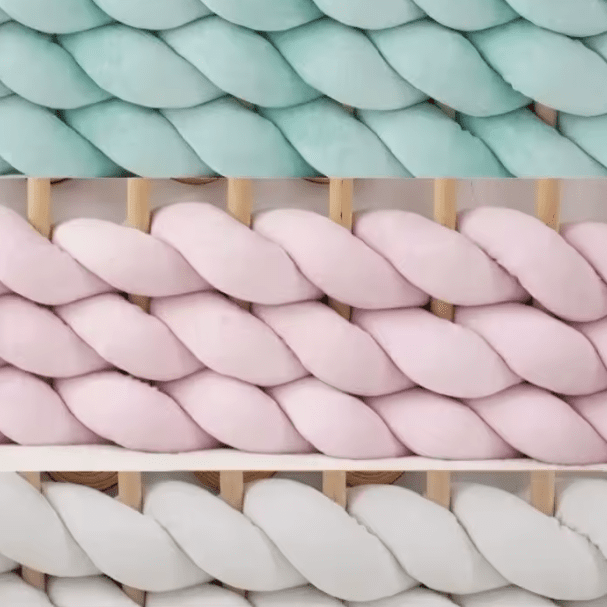 tresse-de-lit-5m-vert-rose-blanc-pastel-berceau-bois-protection-murmure-protecteur