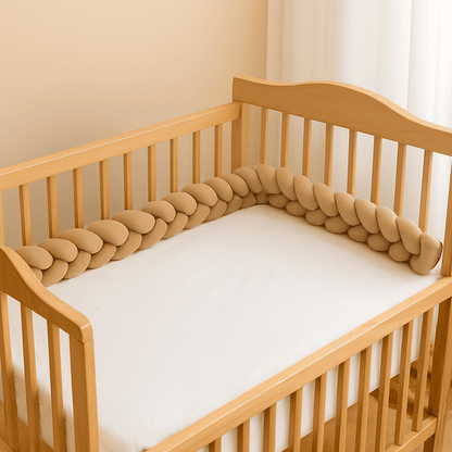 tresse-de-lit-bebe-beige-motifs-dans-berceau-bois-chambre-plume-de-reve