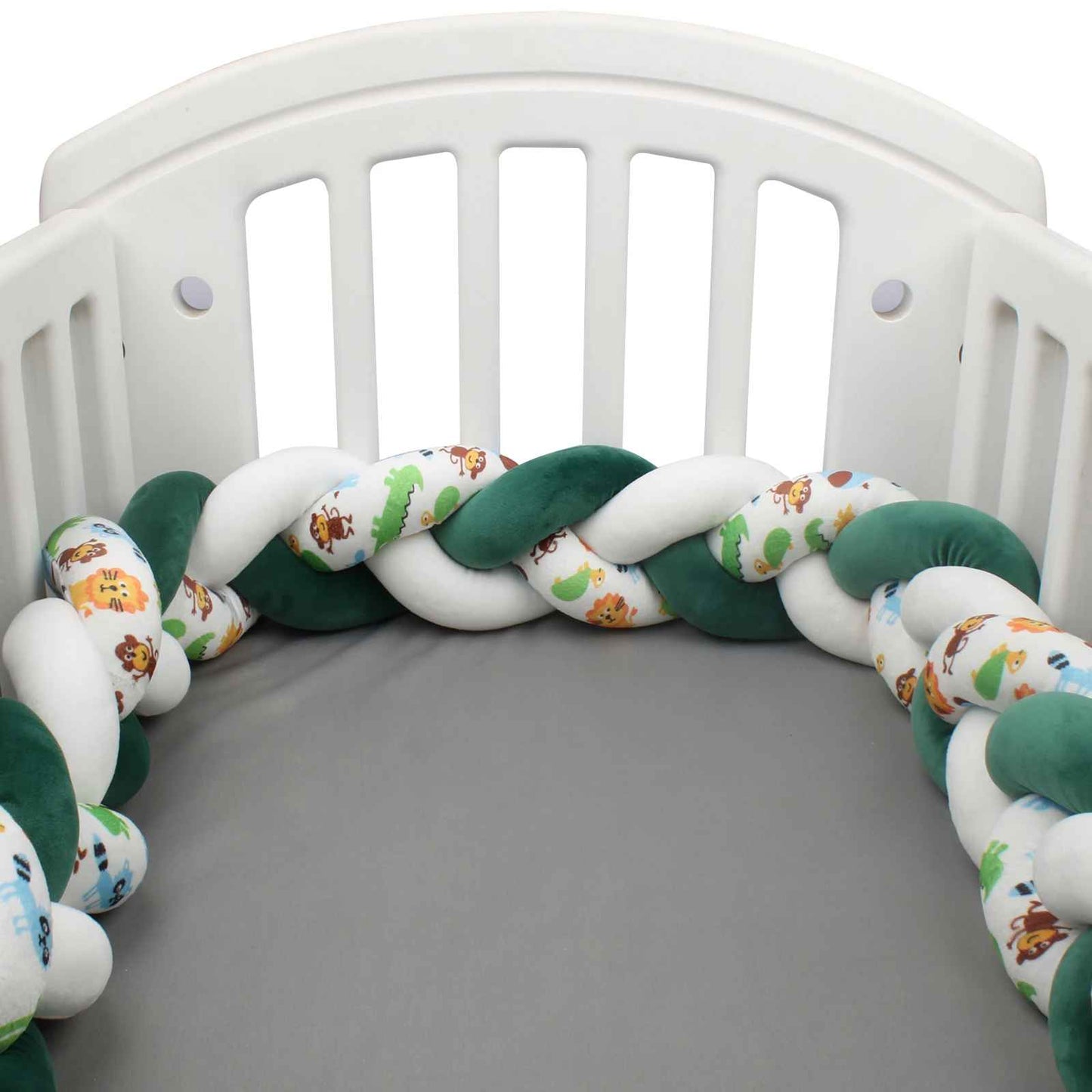tresse-de-lit-bebe-blanc-vert-blanc-fleuri-petit-nid