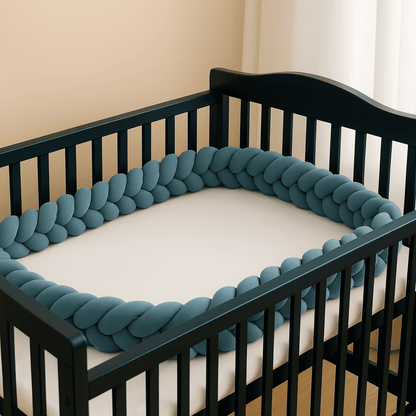 tresse-de-lit-bebe-bleu-canard-dans-berceau-noir-nuage-velours