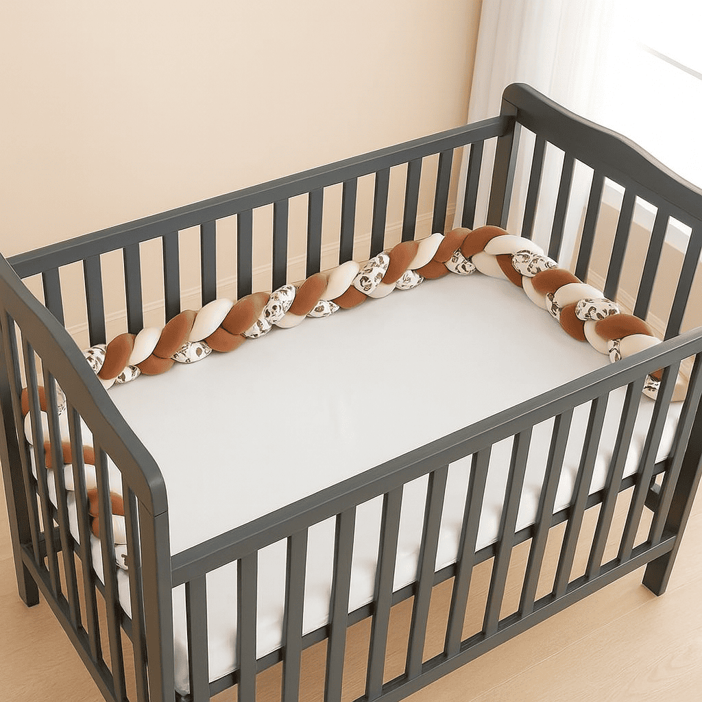 tresse-de-lit-bebe-dans-berceau-gris-fonce-avec-motif-animal-horizon-douceur