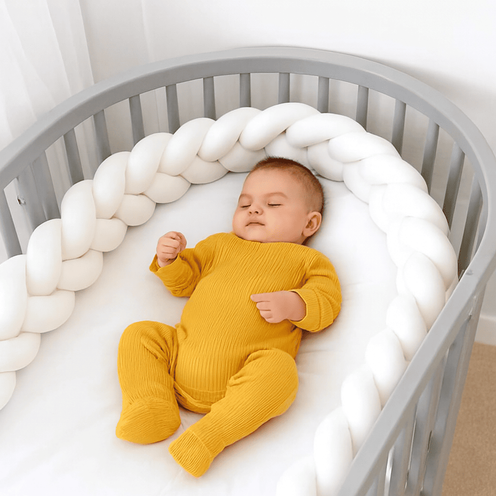 tresse-de-lit-bebe-endormi-dans-berceau-gris-matelas-blanc-coconperle