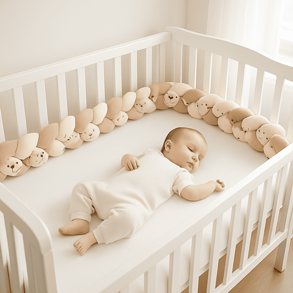 tresse-de-lit-bebe-lit-blanc-bebe-dormant-nurserie-securite-plume-de-reve