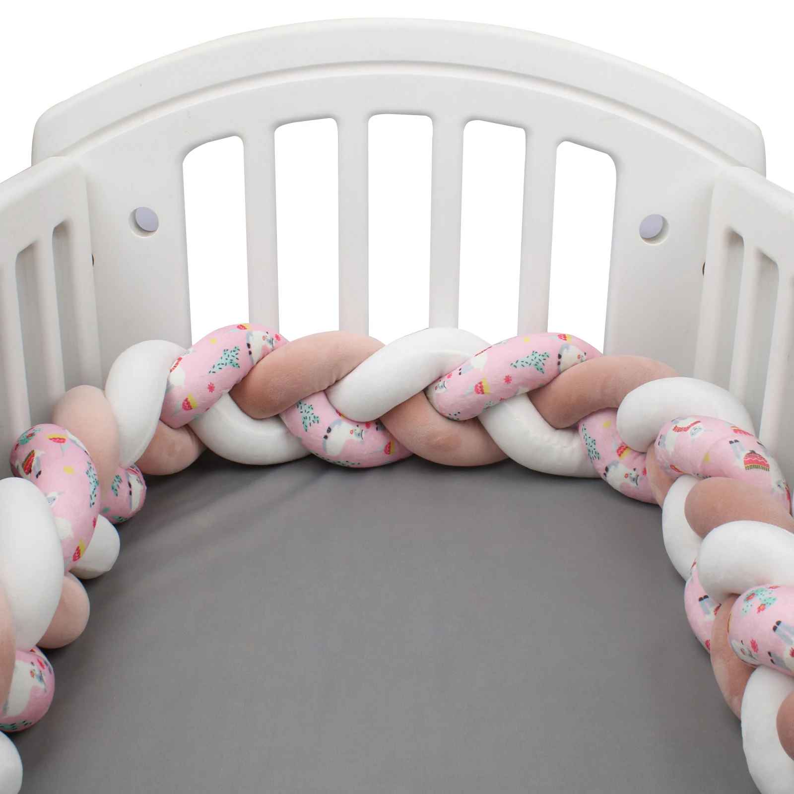 tresse-de-lit-bebe-rose-pale-blanc-rose-fleuri-petit-nid
