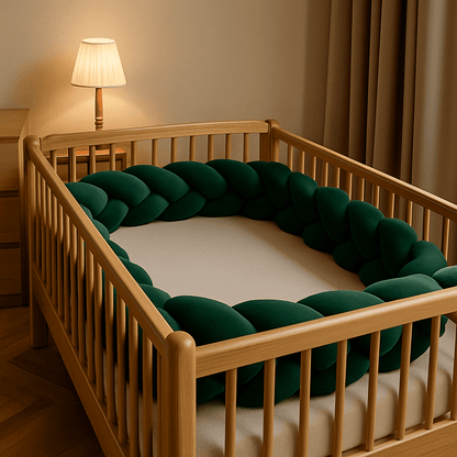 tresse-de-lit-bebe-vert-fonce-dans-berceau-en-bois-vertnature