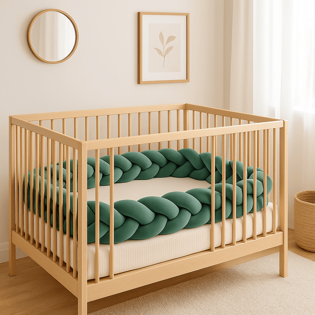 tresse-de-lit-bebe-vert-menthe-doux-dans-berceau-en-bois-vertnature
