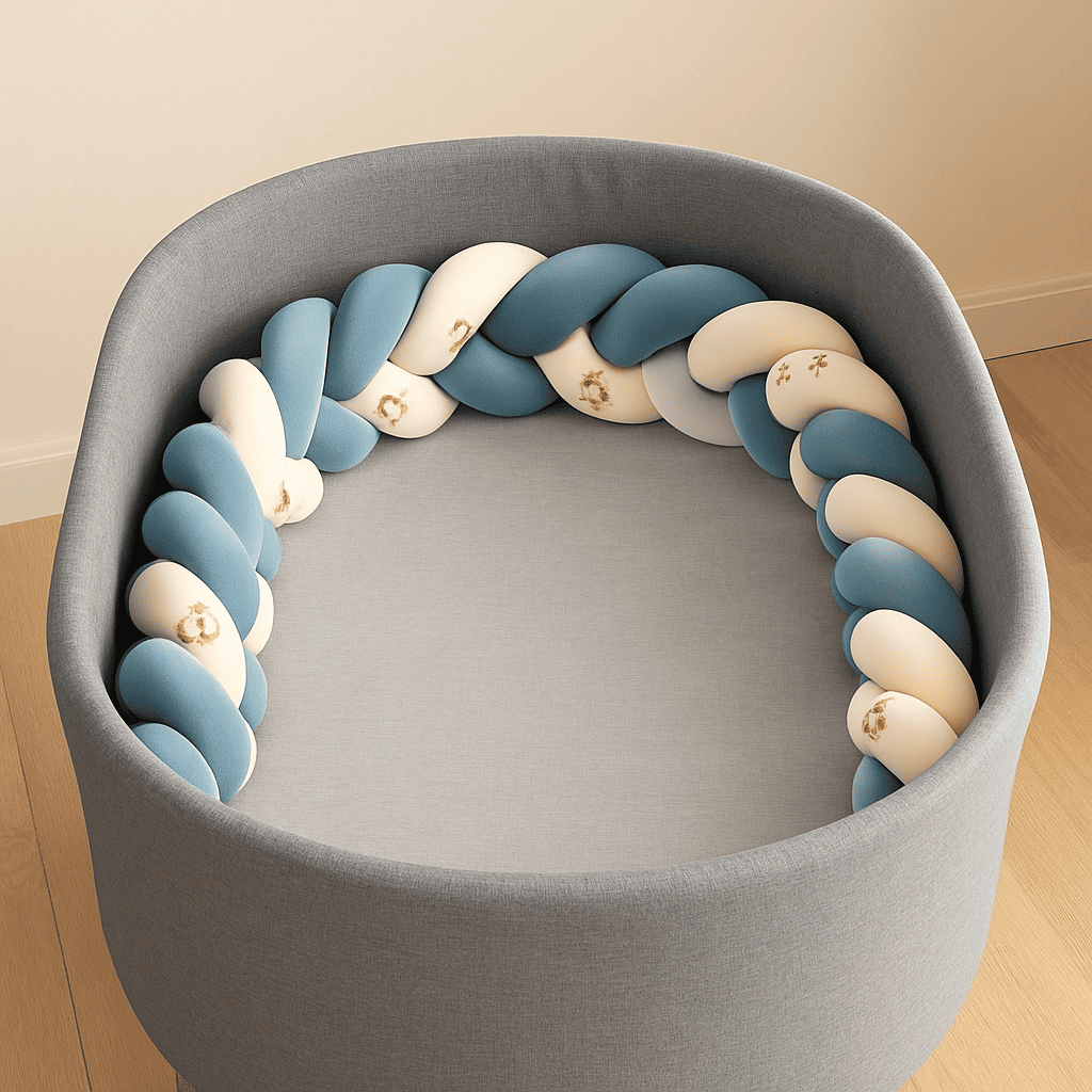 tresse-de-lit-bleu-beige-blanc-dans-couffin-gris-songe-calin