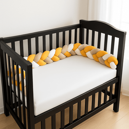 tresse-de-lit-couleur-canelle-beige-blanc-motifs-dans-lit-noir-eveil-douceur