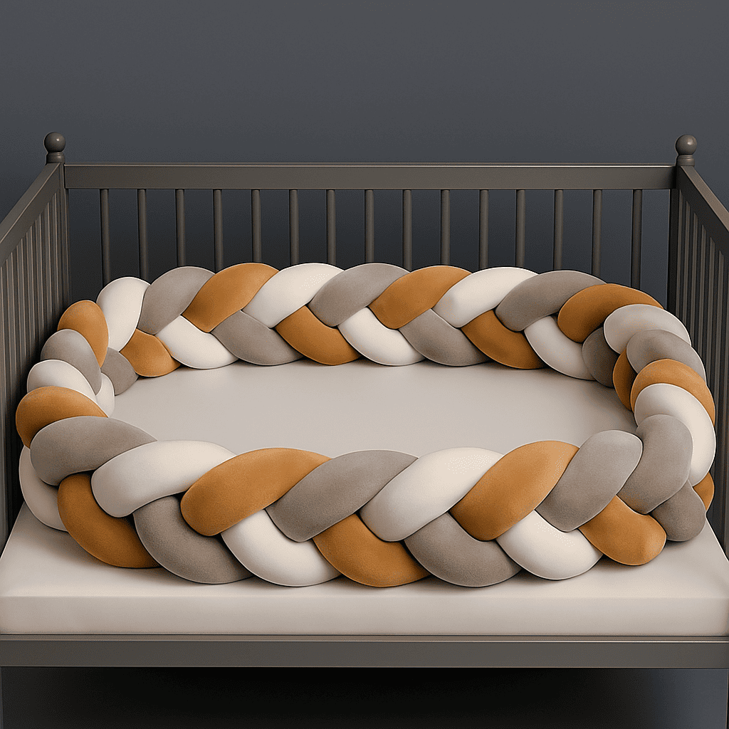 tresse-de-lit-gris-blanc-jaune-moutarde-dans-berceau-nuance