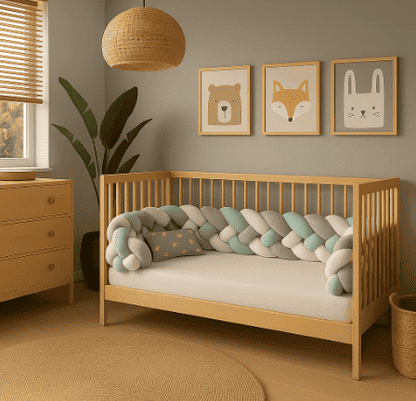 tresse-de-lit-gris-blanc-vert-dans-berceau-en-bois-tresselune