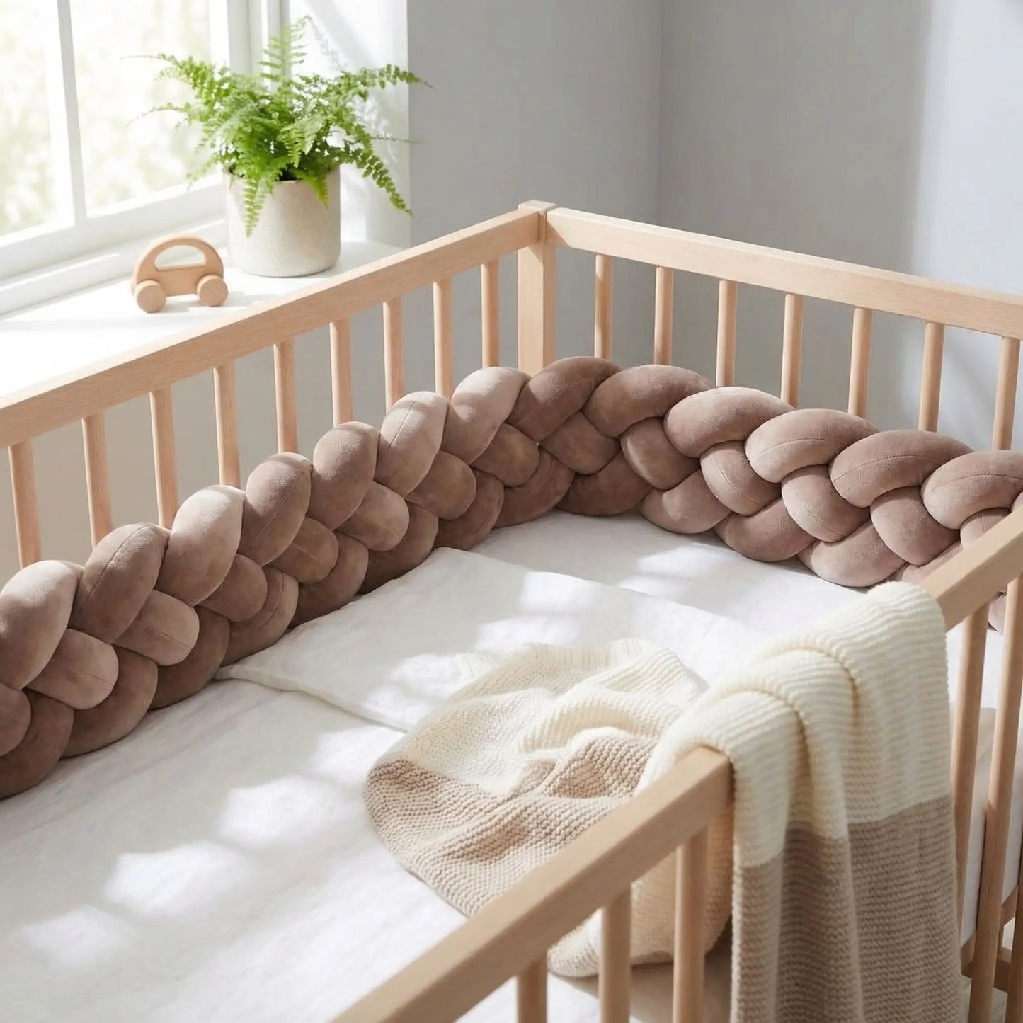 tresse-de-lit-marron-lit-bebe-en-bois-clair-couverture-sable-chamallow