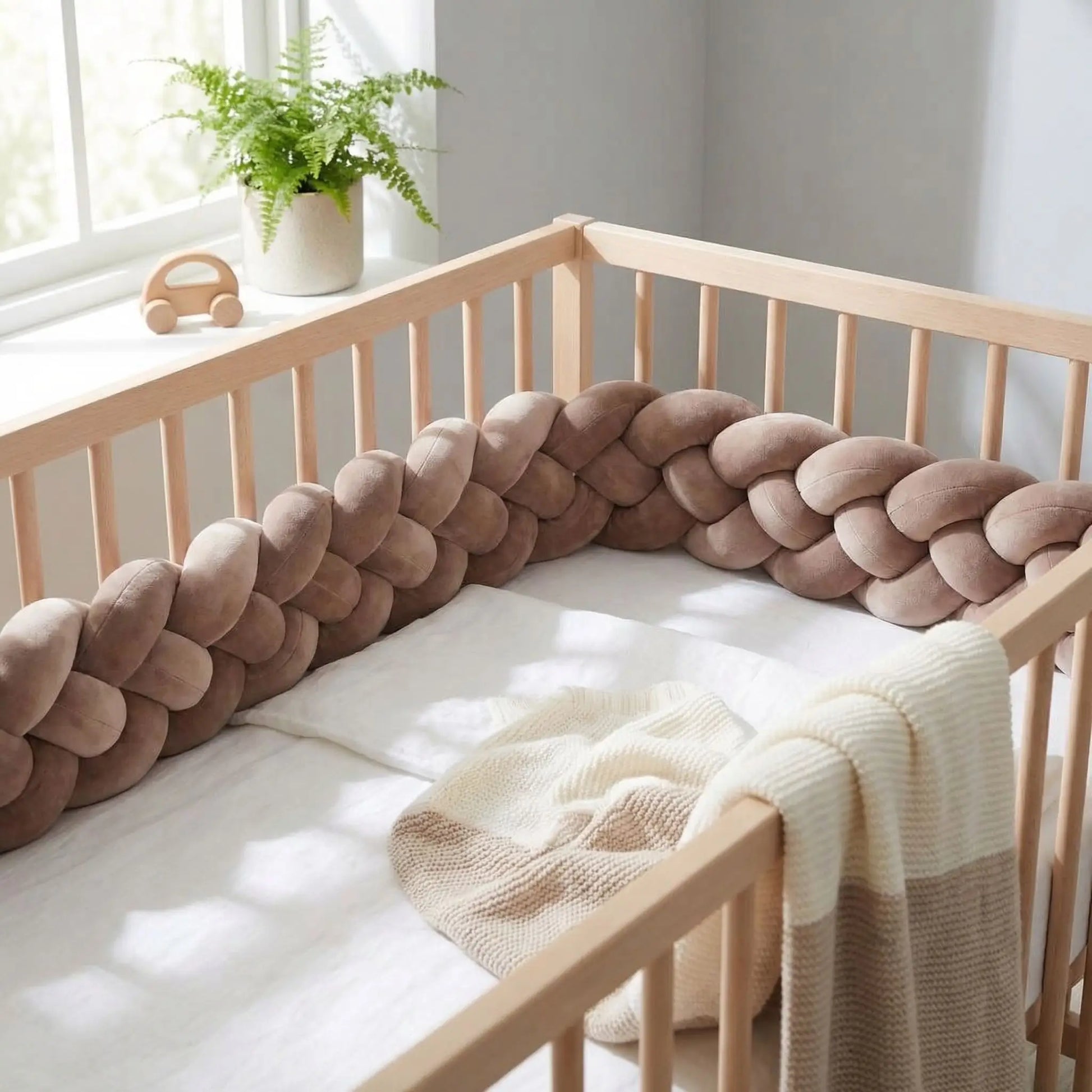 tresse-de-lit-marron-lit-bebe-en-bois-clair-couverture-sable-chamallow