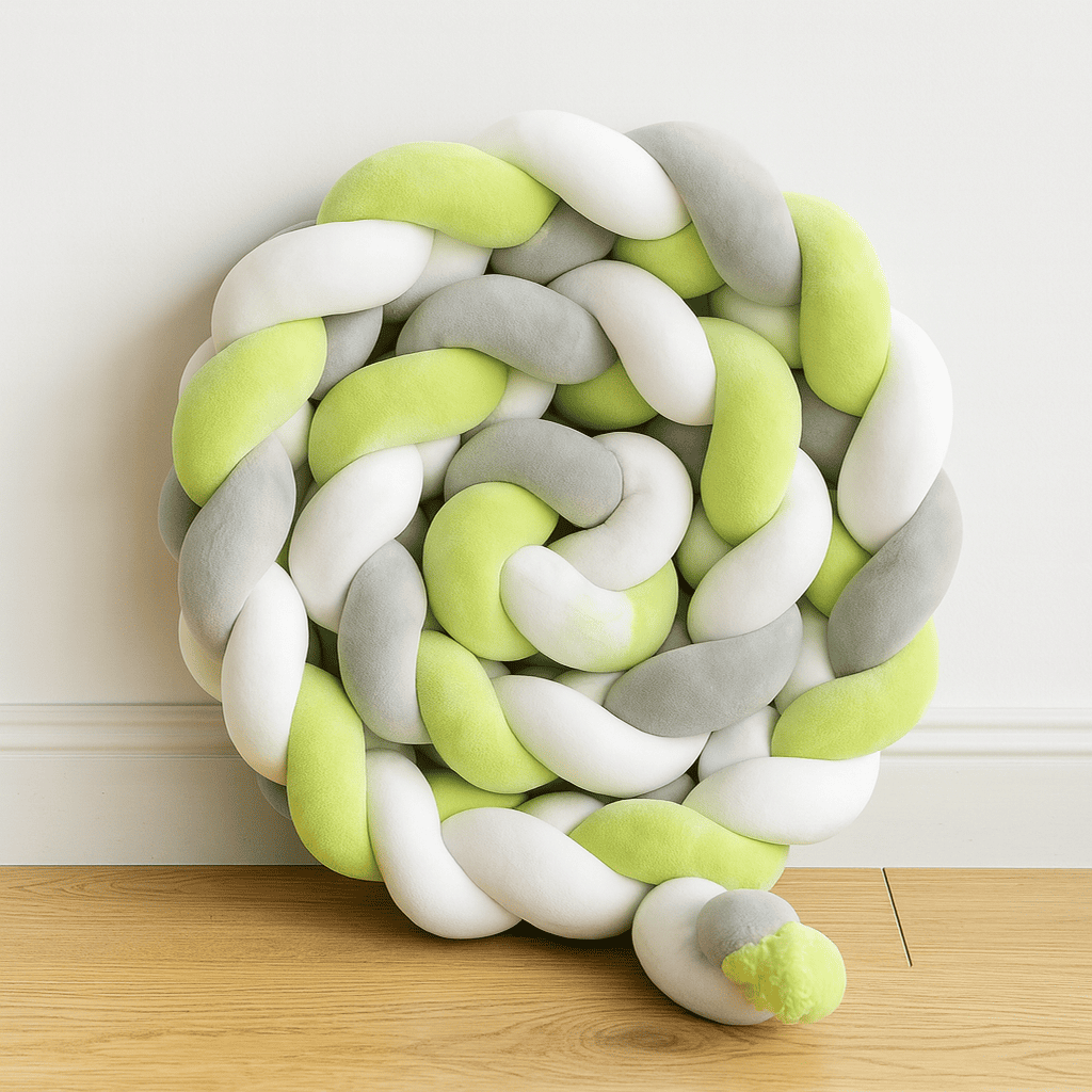 tresse-de-lit-noue-avec-quatres-brins-de-couleur-blanche-vert-citron-gris-douceur