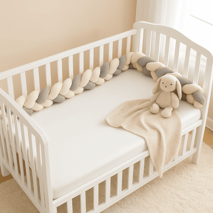 tresse de lit protege berceau bebe en chambre douce caresse d etoiles