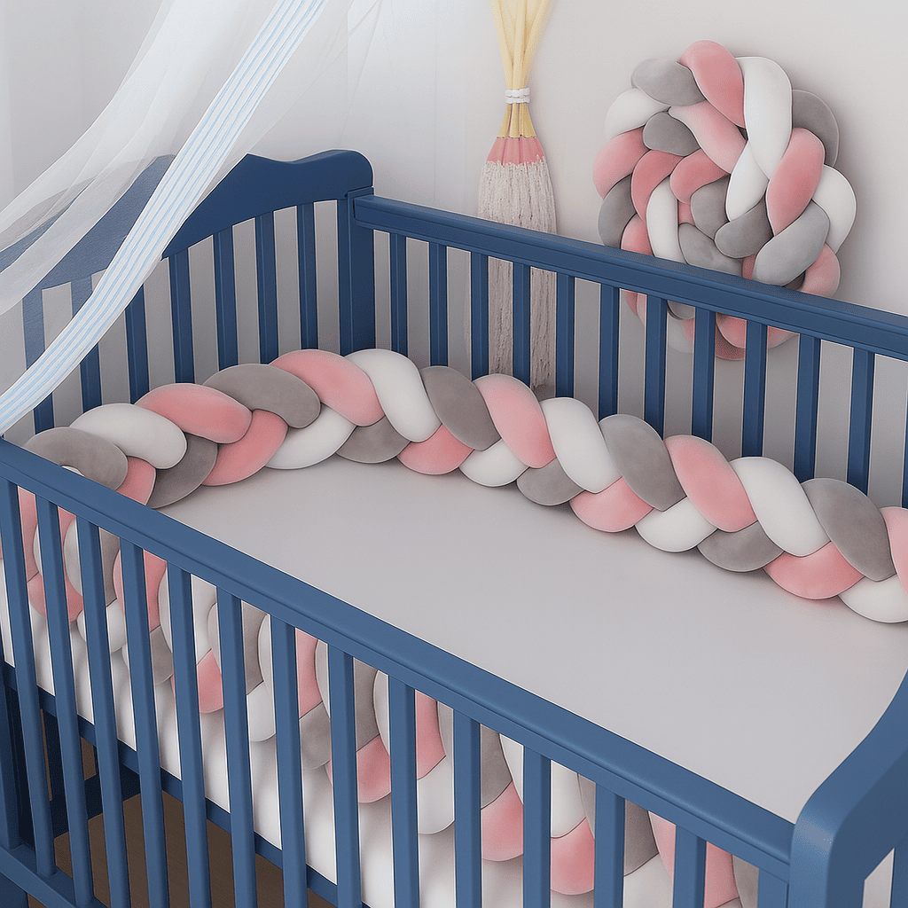 tresse-de-lit-quatres-metres-rose-blanc-gris-dans-lit-bebe-de-couleur-bleu-revenid