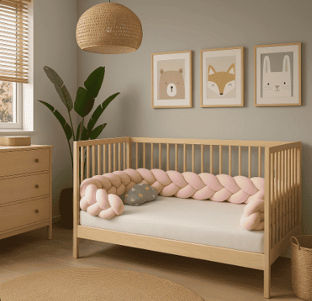 tresse-de-lit-rose-dans-berceau-en-bois-tresselune