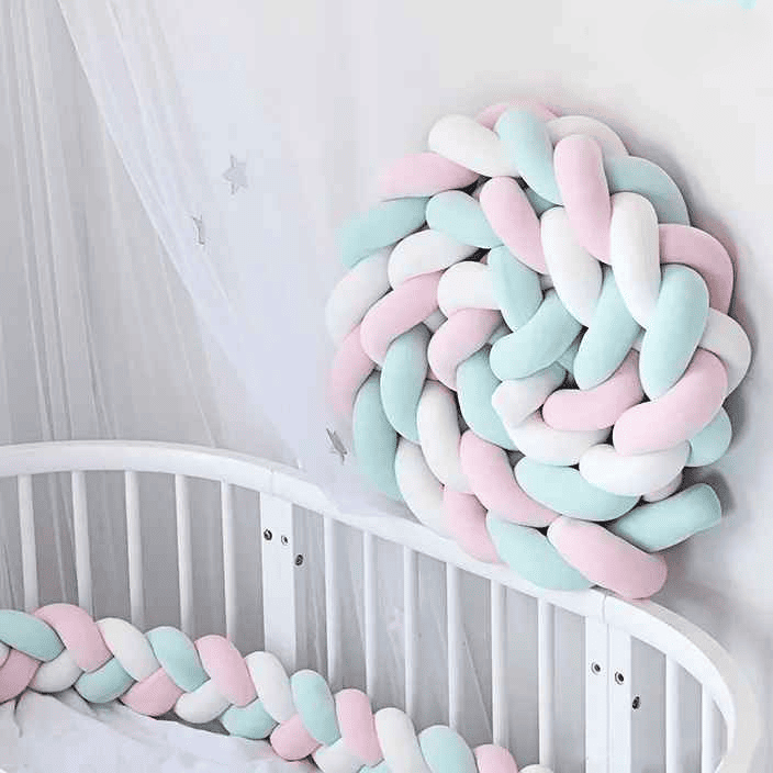 tresse de lit terracotta 3m berceau blanc avec tresse de lit pastel et coussin mural en spirale décoration nurserie douce et sécurisée pour bébé choux