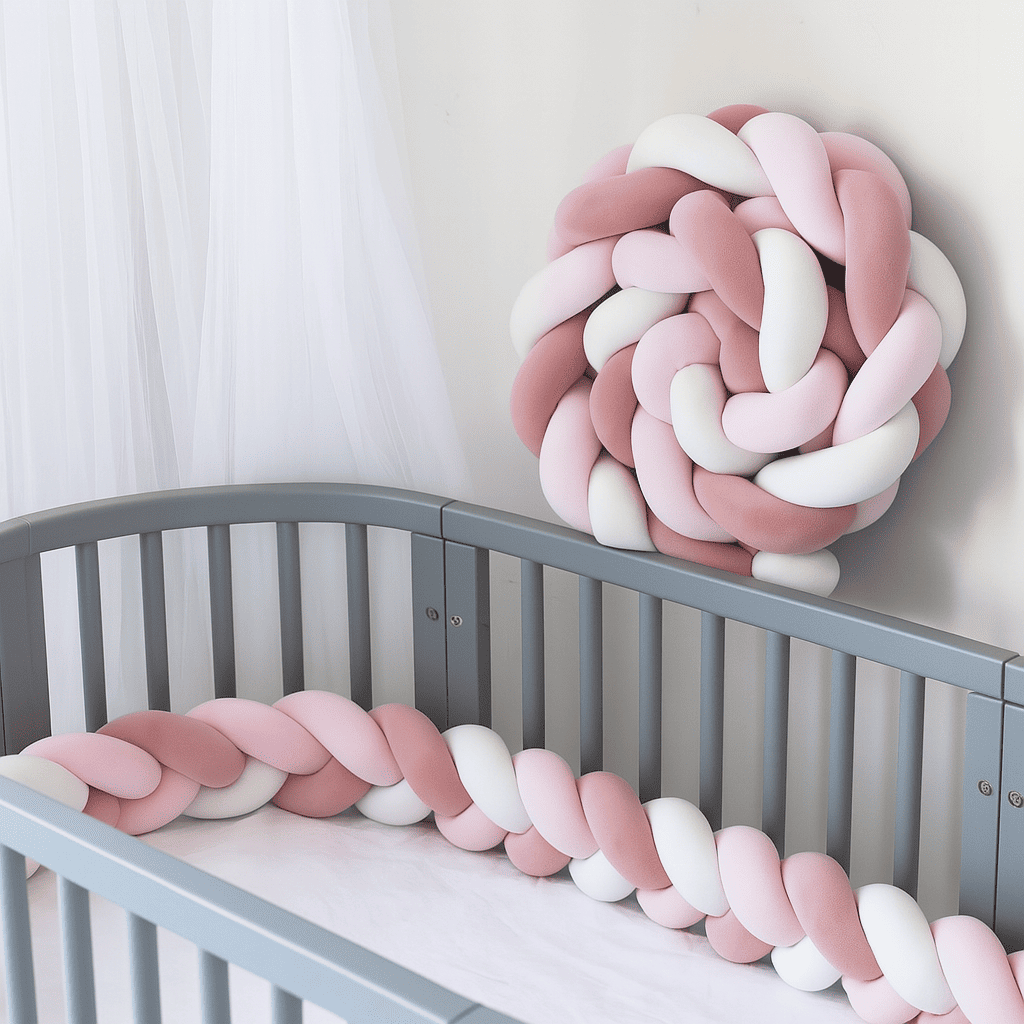 tresse-de-lit-trois-metres-rose-blanc-vieux-rose-dans-berceau-gris-nidbebe