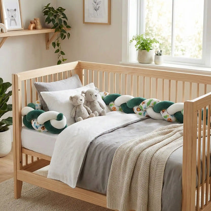 tresse-de-lit-vert-blanc-animaux-ours-nurserie-bois-coconou-velours