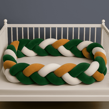 tresse-de-lit-vert-blanc-jaune-moutarde-dans-berceau-nuance