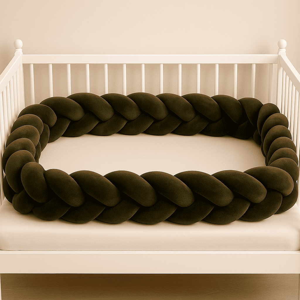 tresse-de-lit-vert-olive-dans-berceau-olivebeige
