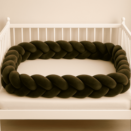 tresse-de-lit-vert-olive-dans-berceau-olivebeige