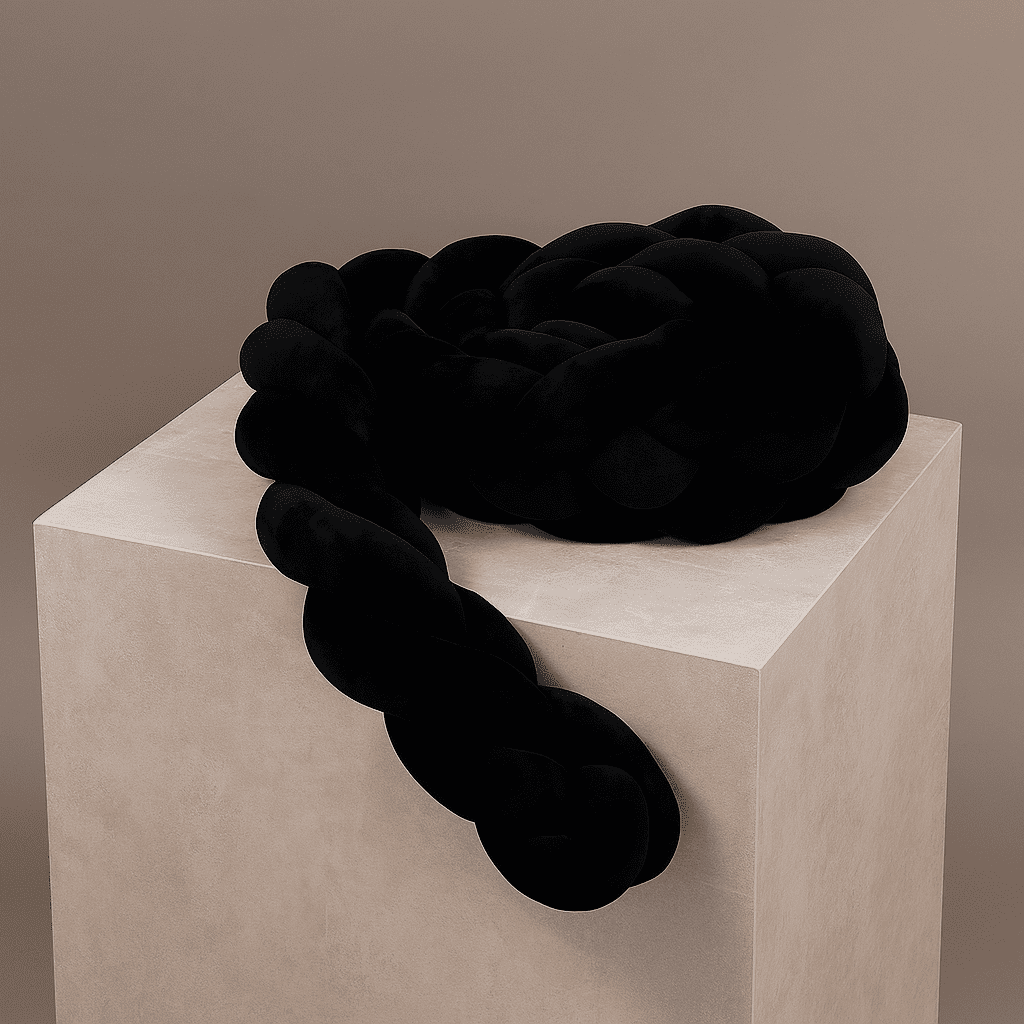 tresse-lit-4m-couleur-noir-pose-sur-une-table-pour-exposition-blanche-regina