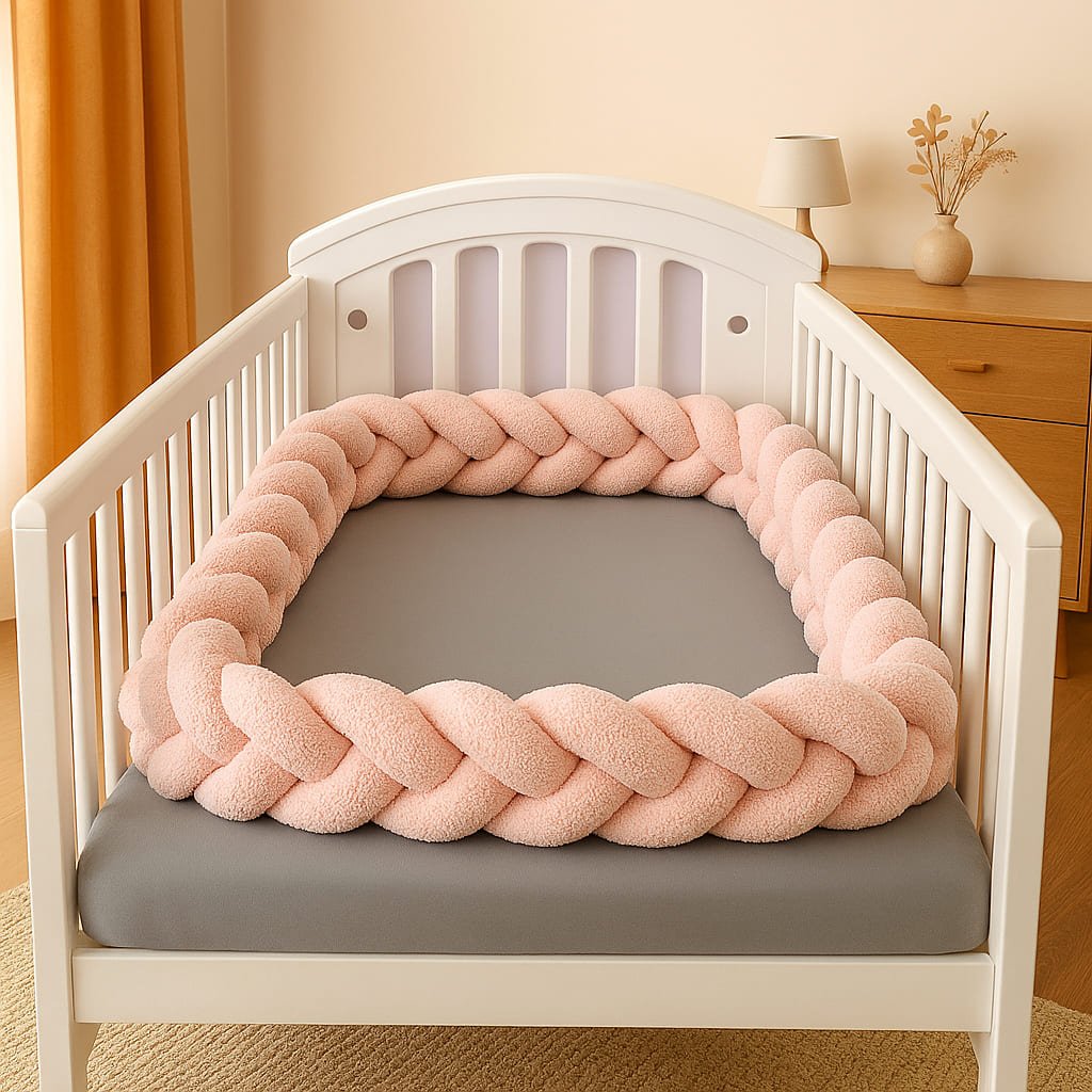 tresse-tour-de-lit-bebe-rose-brillant-dans-berceau-lou