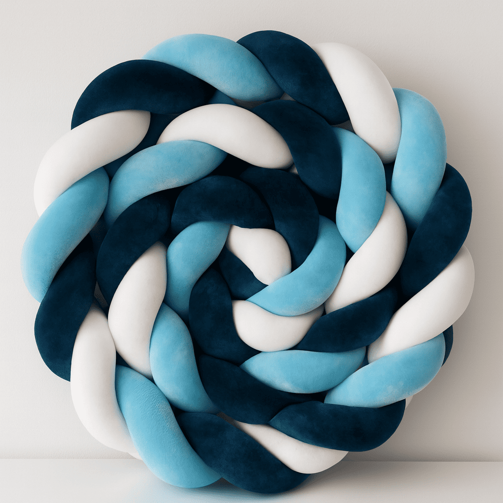 tuto tresse de lit 3m coussin tresse circulaire decoratif bleu pastel nurserie douceur securite bebe nidoux